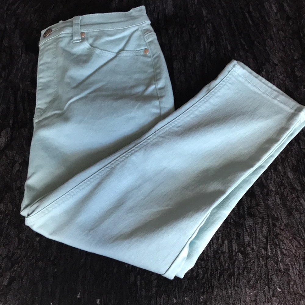 Never Worn Sea Foam Ankle Jeans